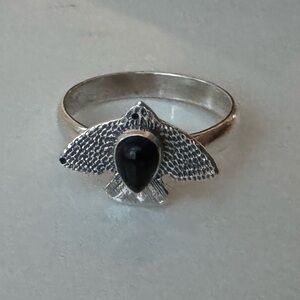 NWOT Sundance As the Crow Flies Ring, Black Onyx, Sterling Silver